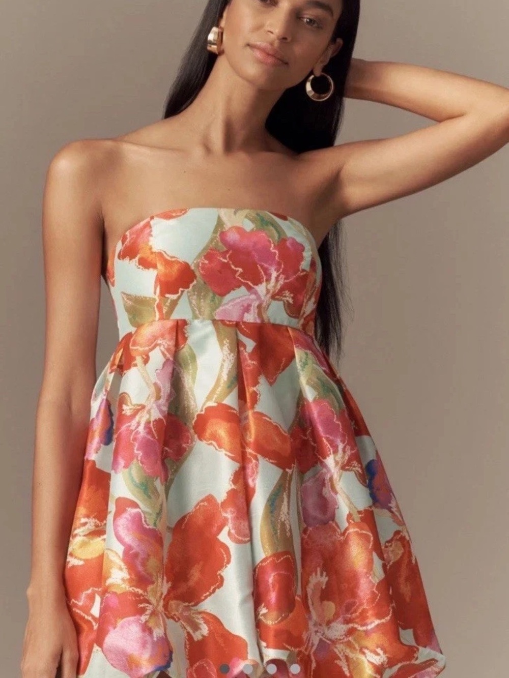 NWT Anthropologie hutch Strapless Bubble Romper Silk floral mini